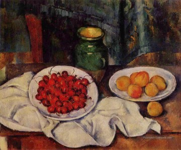  1887 art - Nature morte avec une assiette de cerises 1887 Paul Cézanne